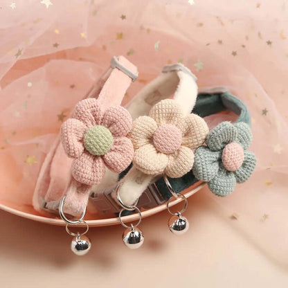 Collier réglable pour chat avec fleur