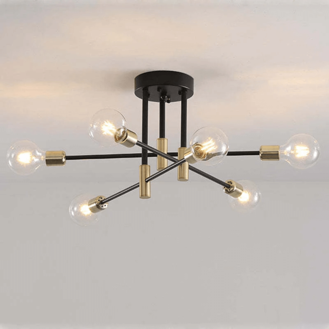 Elegante LED-Deckenleuchte Schwarz-Gold