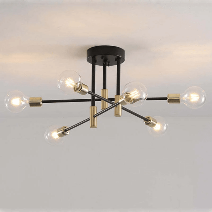 Elegante LED-Deckenleuchte Schwarz-Gold