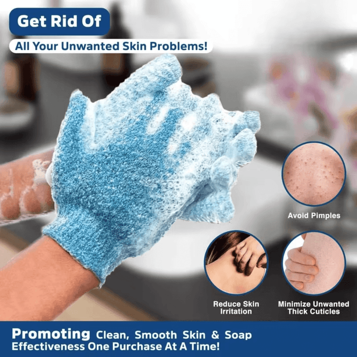 Exfoliierende Badehandschuhe für Dusche & Peeling