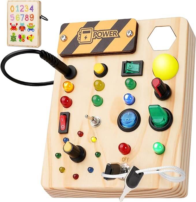 Montessori Lern-Pinnwand mit LED-Lichtern für Kleinkinder