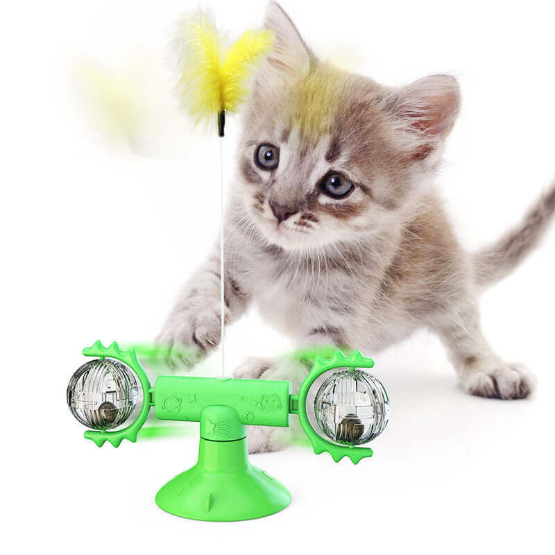 Jouet pour chat avec griffoir et moulin à vent - Interactif