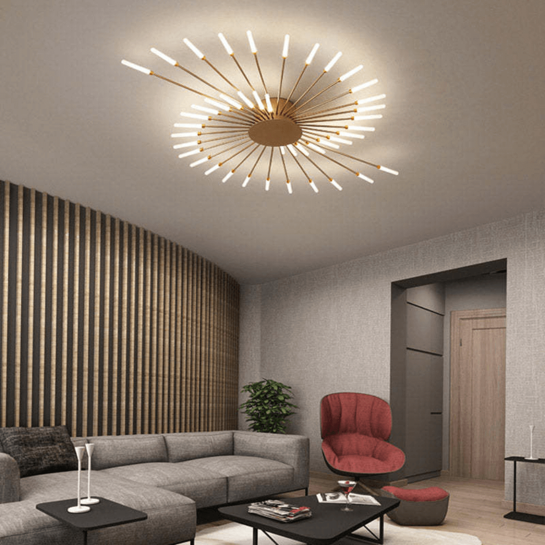 Grand plafonnier LED moderne en métal blanc acrylique