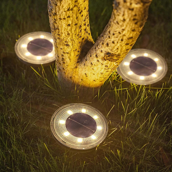 Solar Bodenleuchten Garten, 4er Set, Wasserdicht