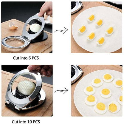 Vielseitiger 3-in-1 Eier-Schneider aus Edelstahl