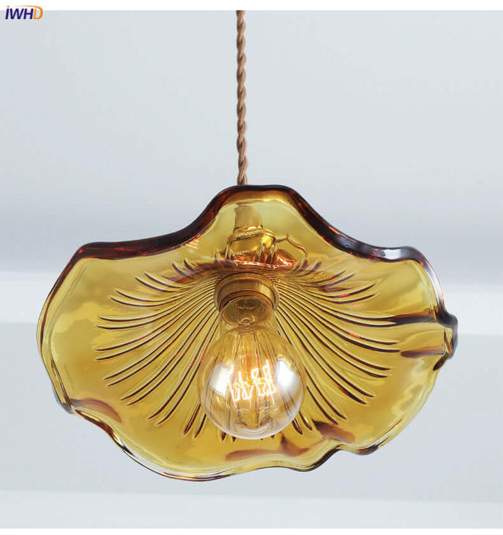 LED-Hängeleuchte, Buntglas & Kupfer - Modernes Design