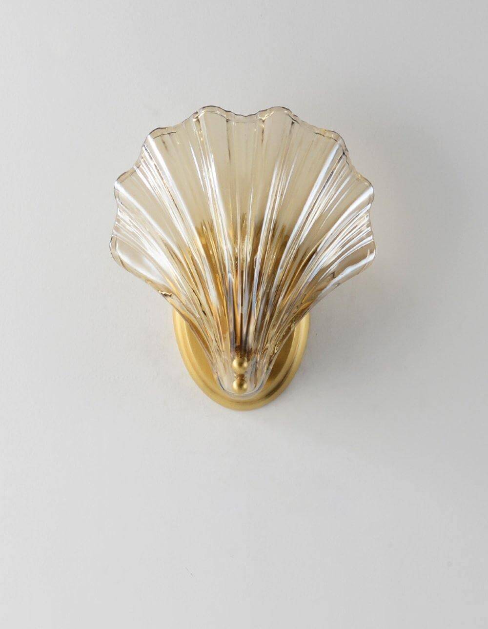Muschel Wandleuchte aus Messing & Glas