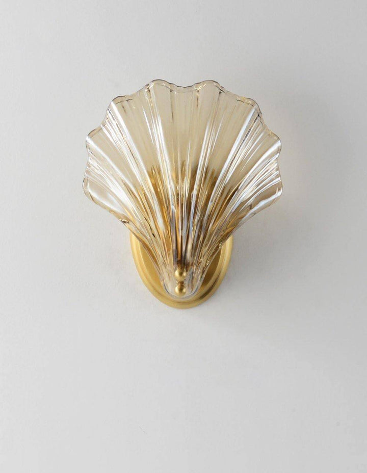 Muschel Wandleuchte aus Messing & Glas