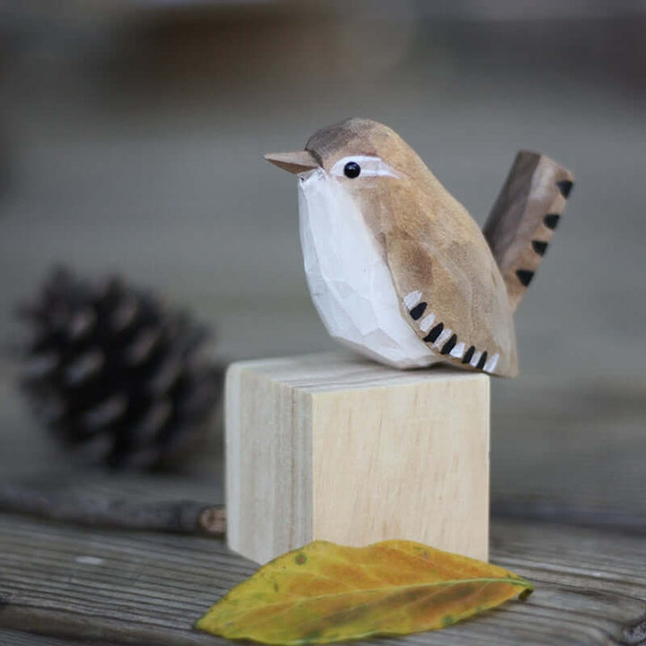 Handgeschnitzte Holzvögel Deko Figur Vögel Skulptur