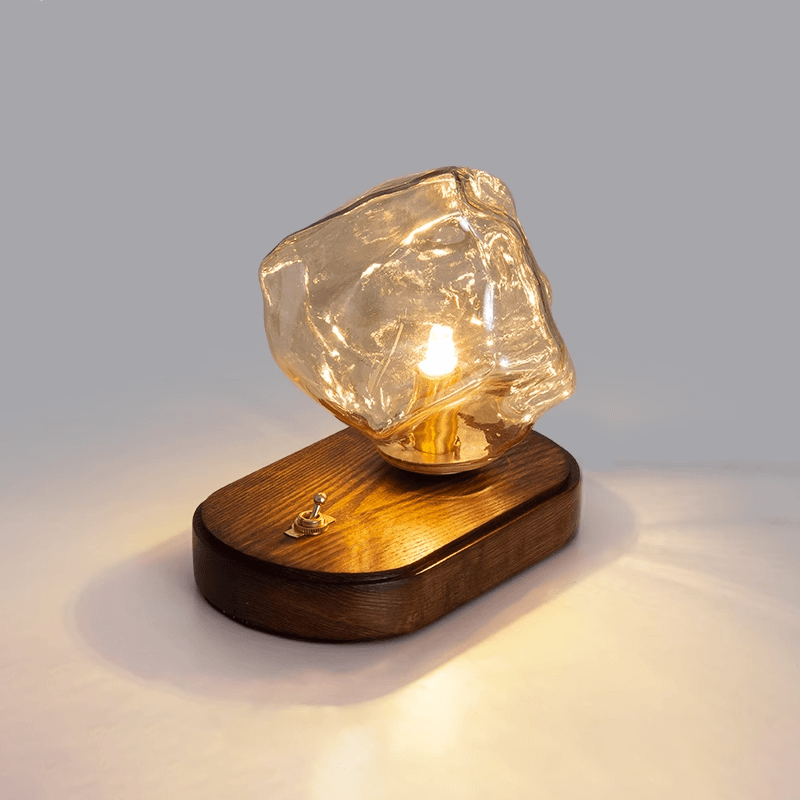Lampe de table en verre Ice Stone Design