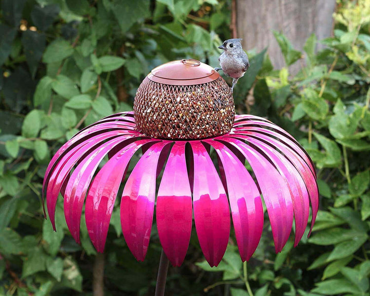Décoration de jardin suspendue en métal en forme de fleur pour nichoir
