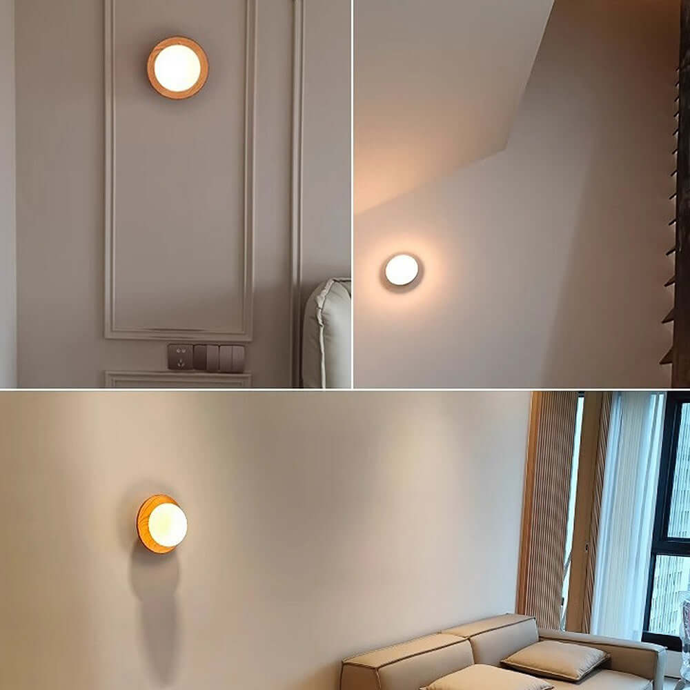 Applique minimaliste blanche en bois naturel