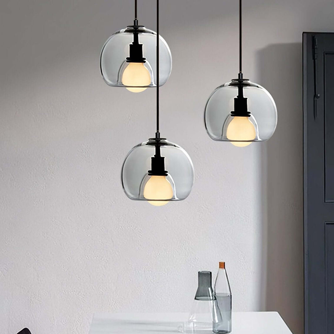 Moderne Pendelleuchte - Metall & Glas
