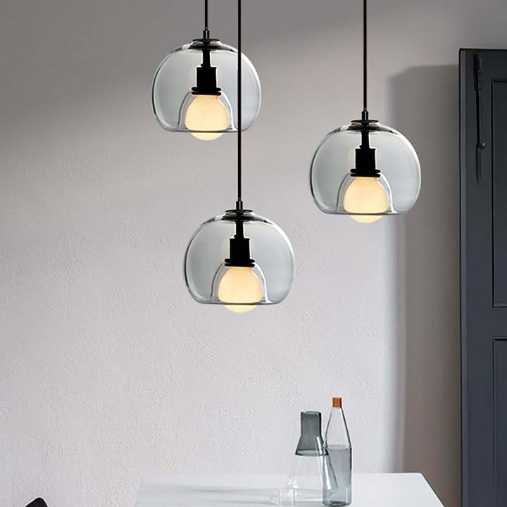 Moderne Pendelleuchte - Metall & Glas