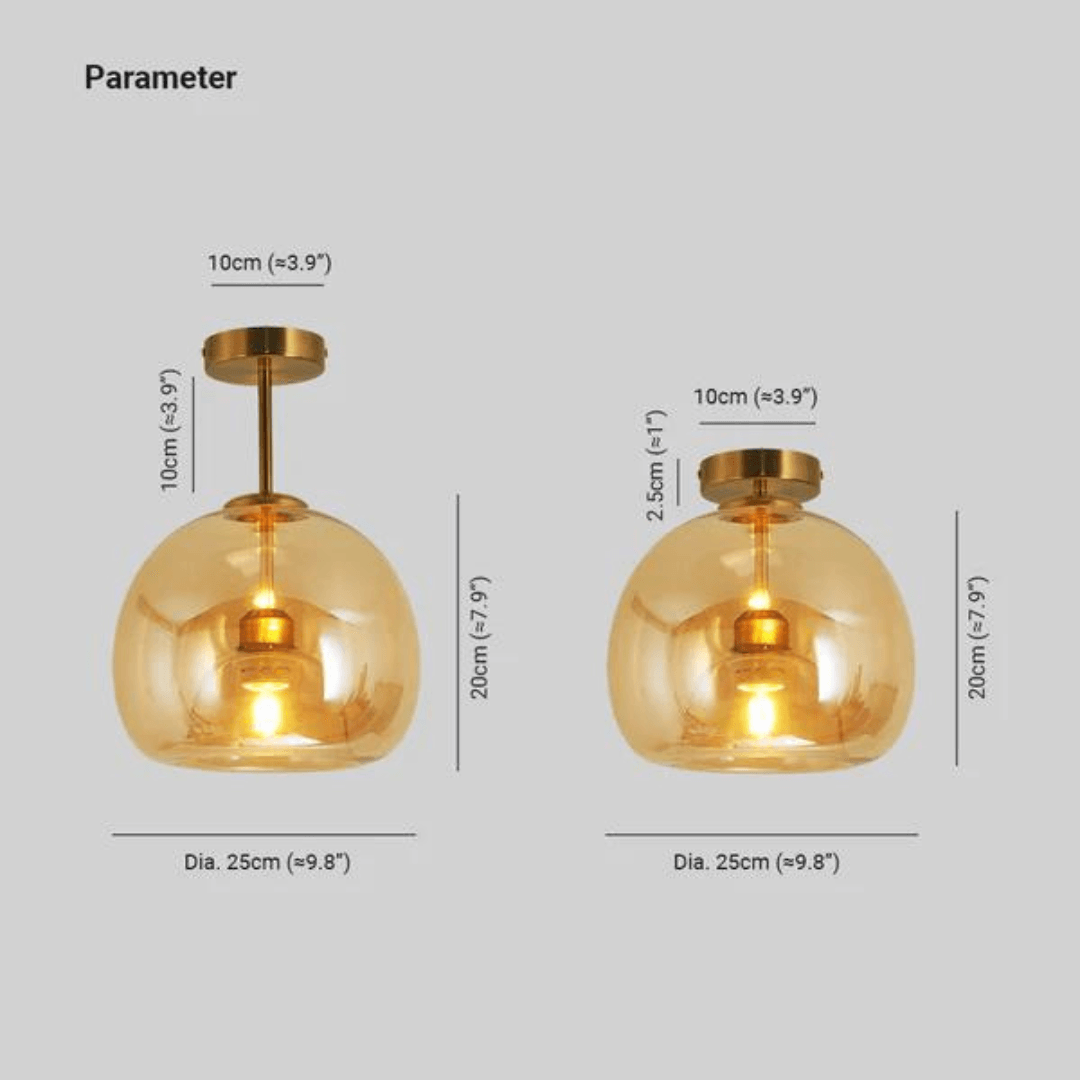 Moderne LED Deckenleuchte, Warmweiß, Metall & Glas