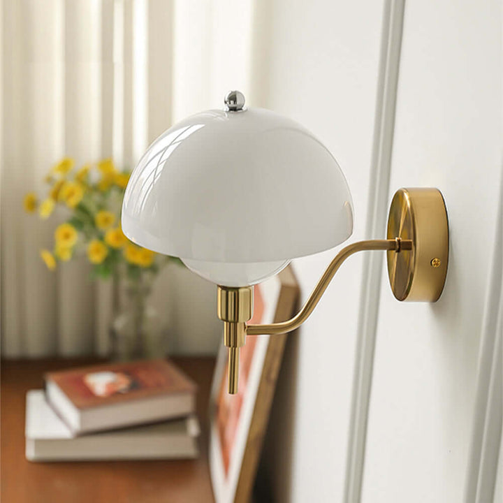 Pilz Design Glas Wandleuchte Creme
