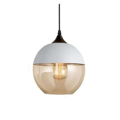 Élégante suspension en verre et bois