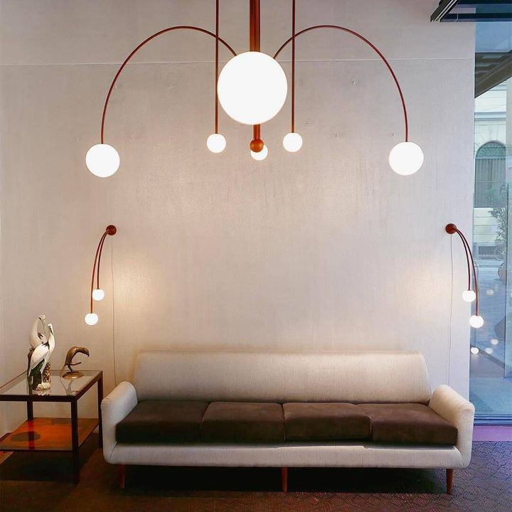 Suspension élégante en verre et métal