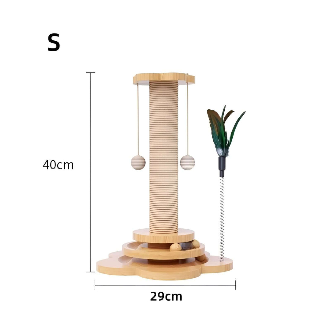 Jouet en bois pour chat avec balles