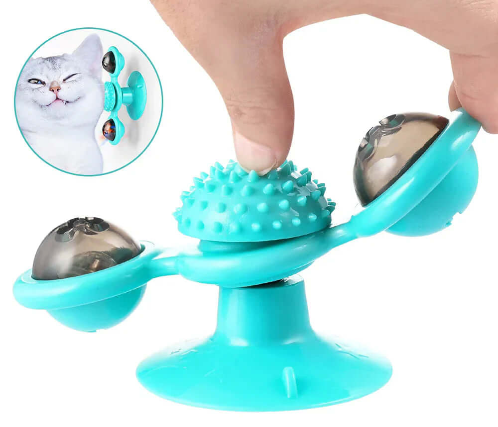 Moulin à vent interactif avec balles pour chat