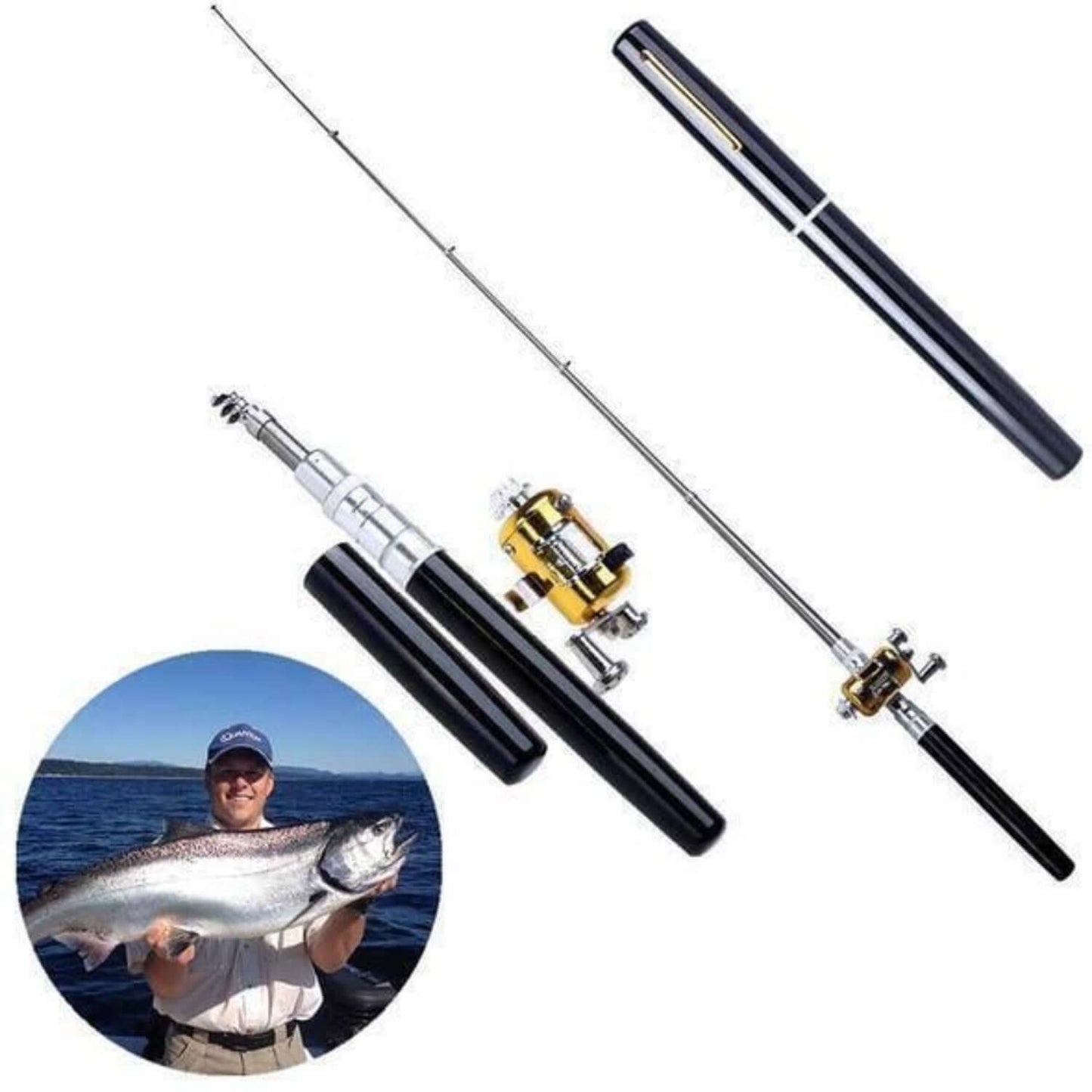 Ensemble de pêche de voyage compact - 97 cm
