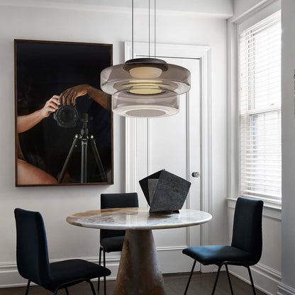 Elegante Bauhaus Glas-Hängeleuchte