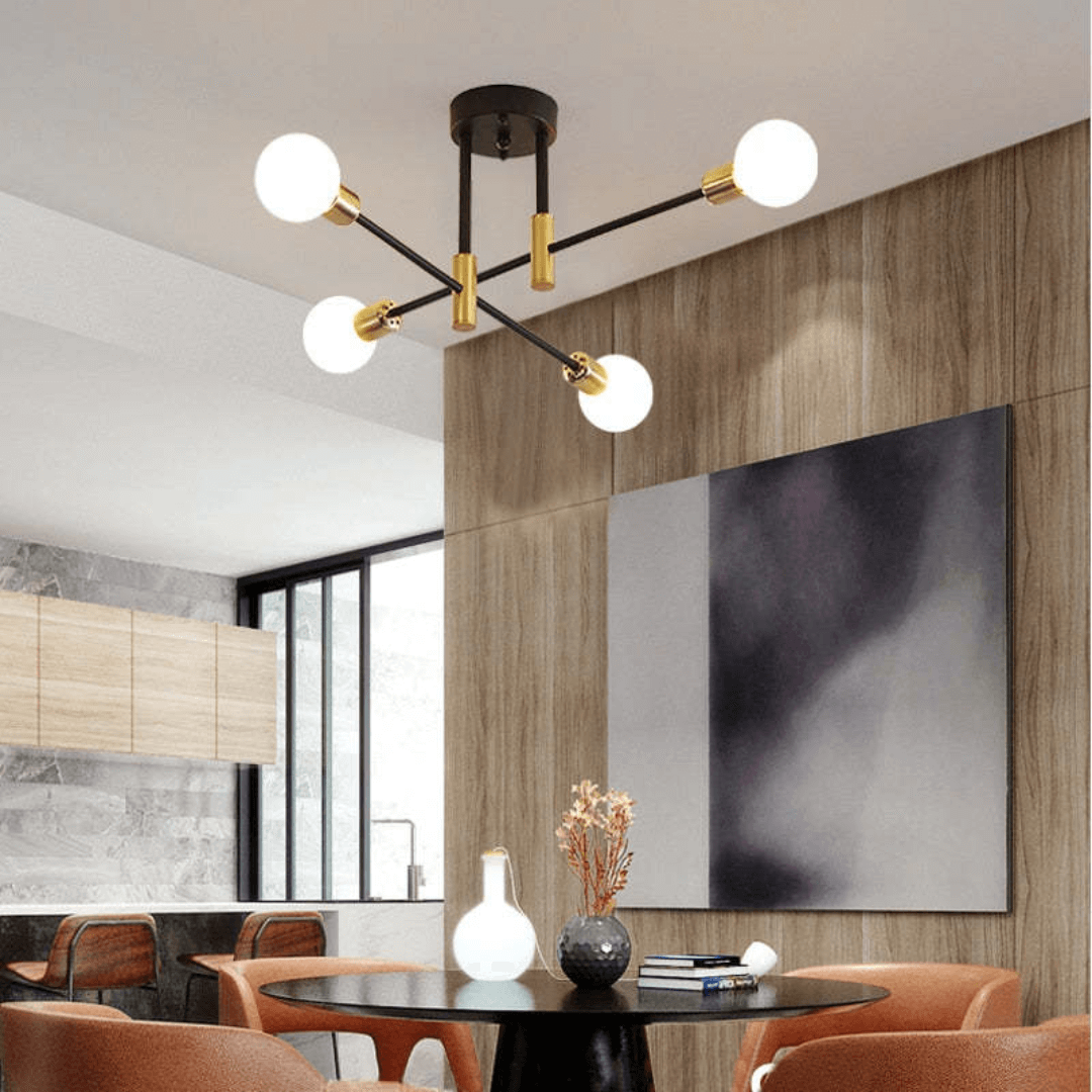 Elegante LED-Deckenleuchte Schwarz-Gold