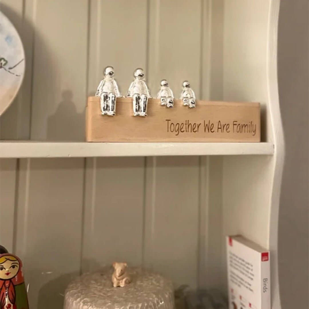 Familienskulptur Einheit Silber