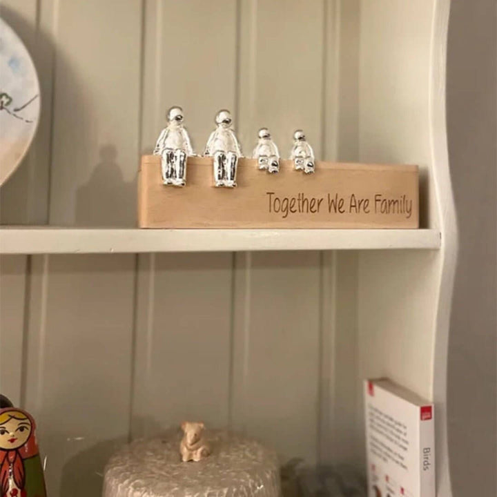 Familienskulptur Einheit Silber