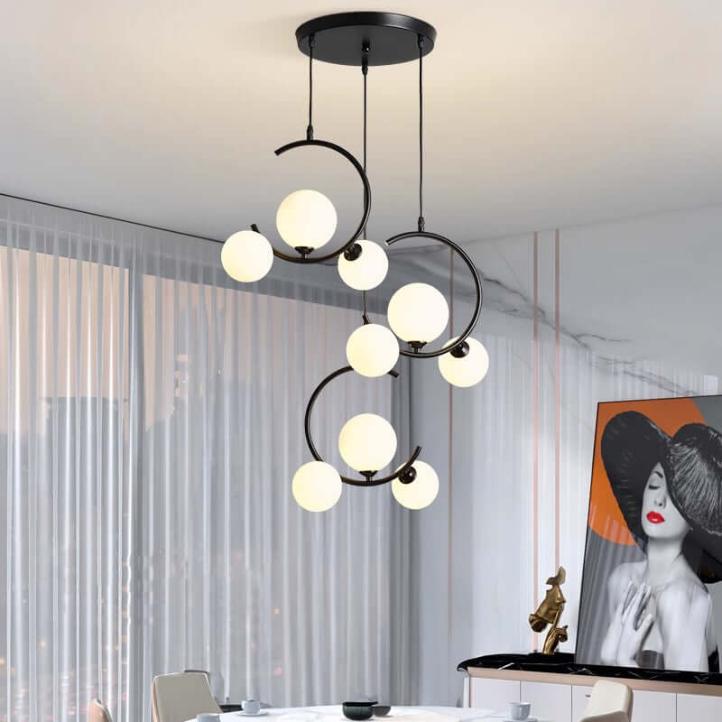 Moderne LED-Pendelleuchte, dimmbar, 3 Lichtköpfe