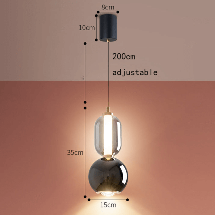 Skandinavische Design Pendelleuchte Glas & Eisen