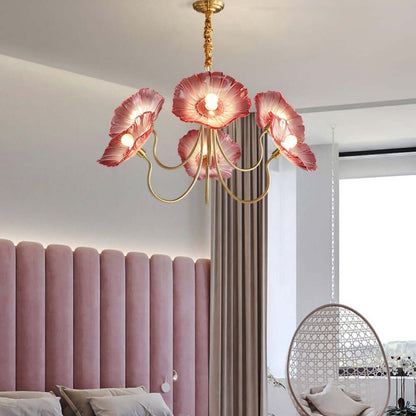 Moderner Glas-Kronleuchter Lotusblüten-Design