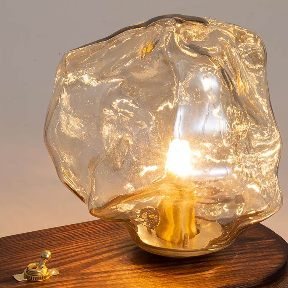 Lampe de table en verre Ice Stone Design