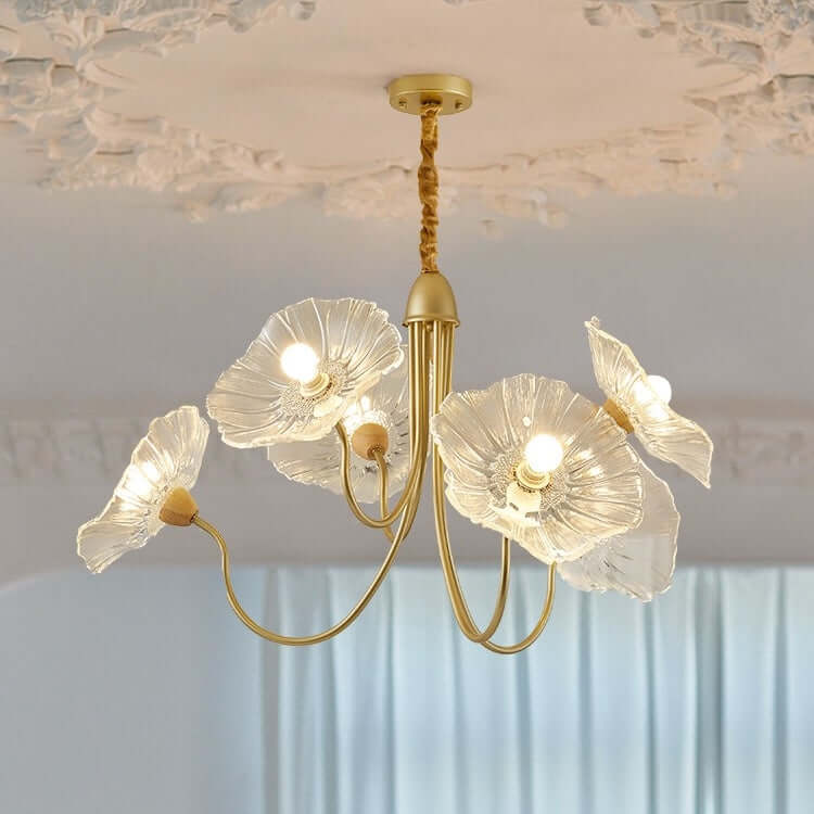 Moderner Glas-Kronleuchter Lotusblüten-Design