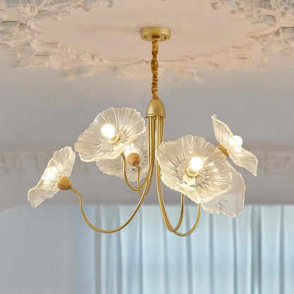 Moderner Glas-Kronleuchter Lotusblüten-Design