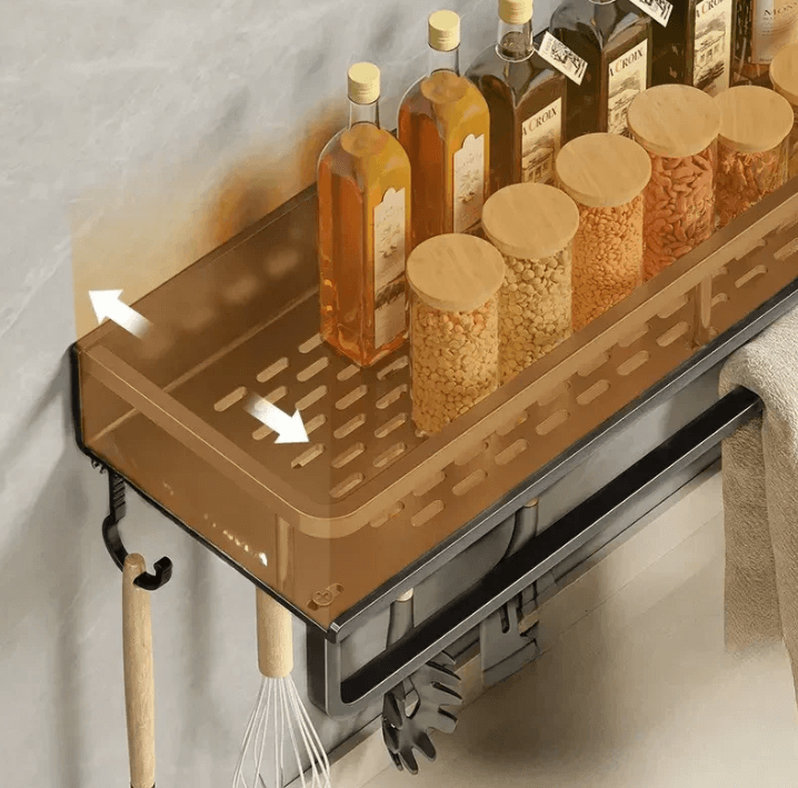 Étagère de cuisine noire - étagère murale moderne