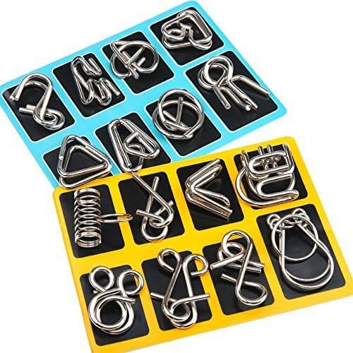 Metall-Puzzle-Ring-Set - Gehirntraining & Logikspiel