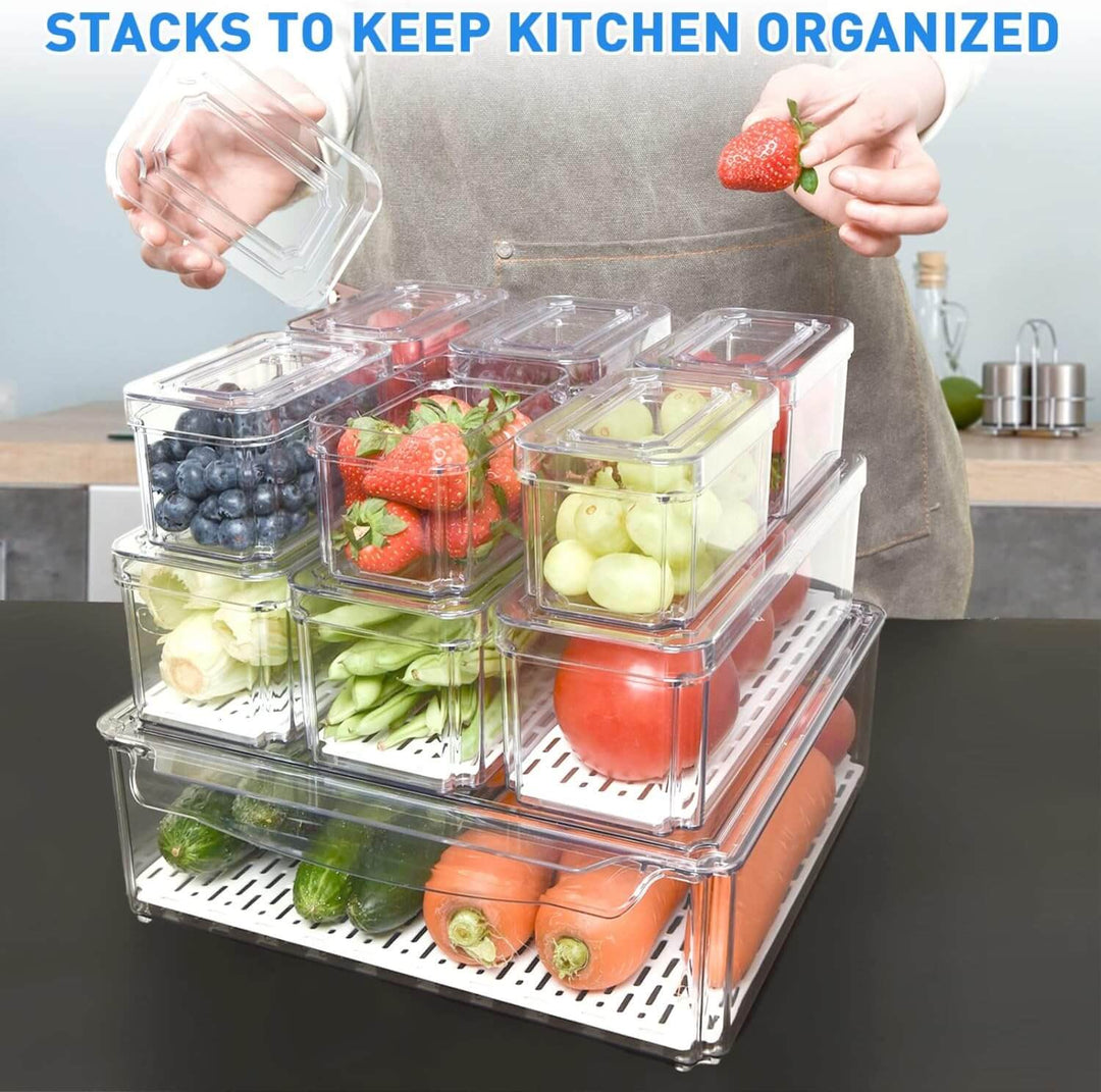 Stapelfähige Kühlschrank Organizer