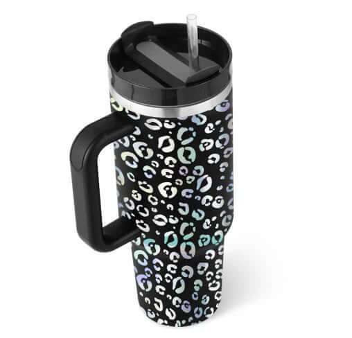 Isolierbecher mit Griff & Strohhalm - Kaffeebecher & Wasserflasche