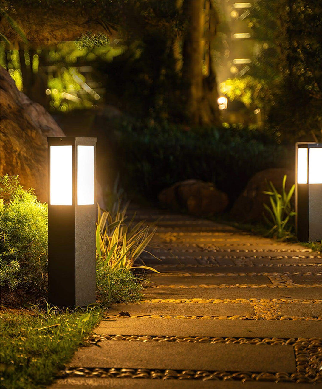 Moderne LED Pollerleuchte Außen Garten