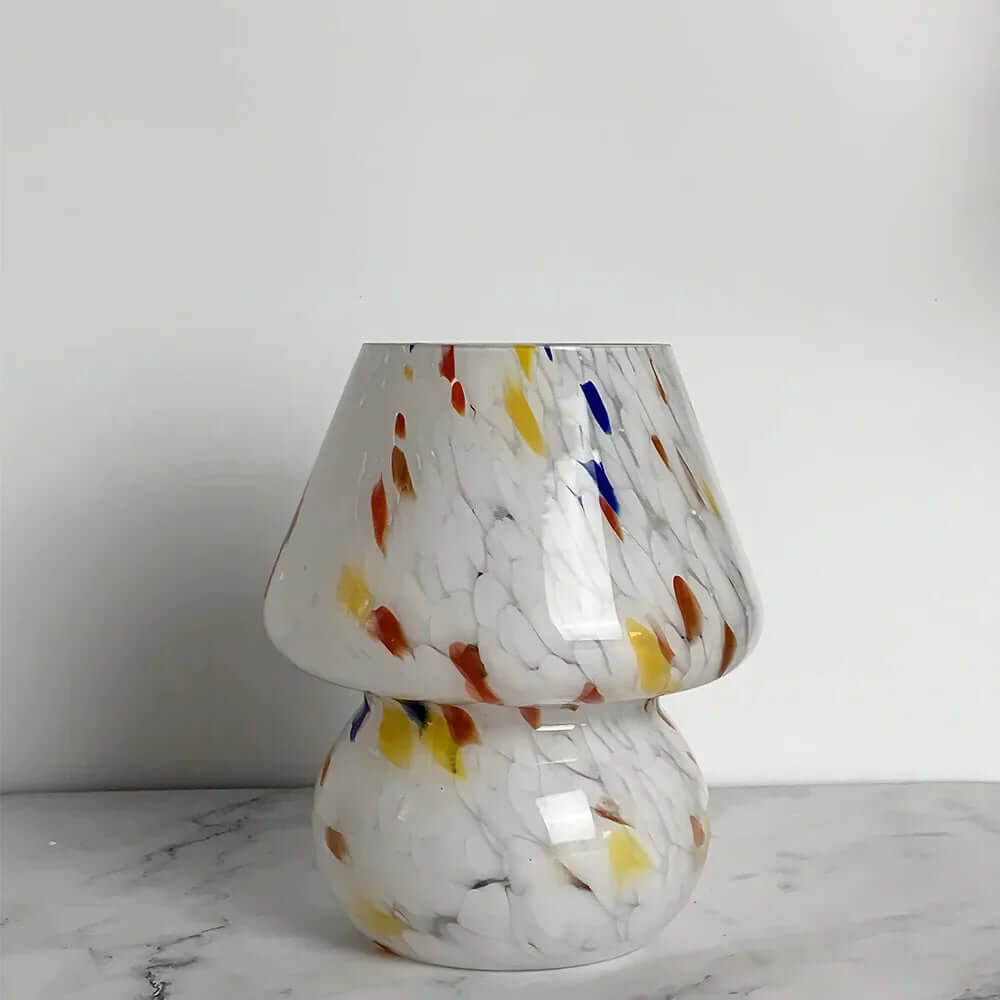 Lampe champignon décorative en verre