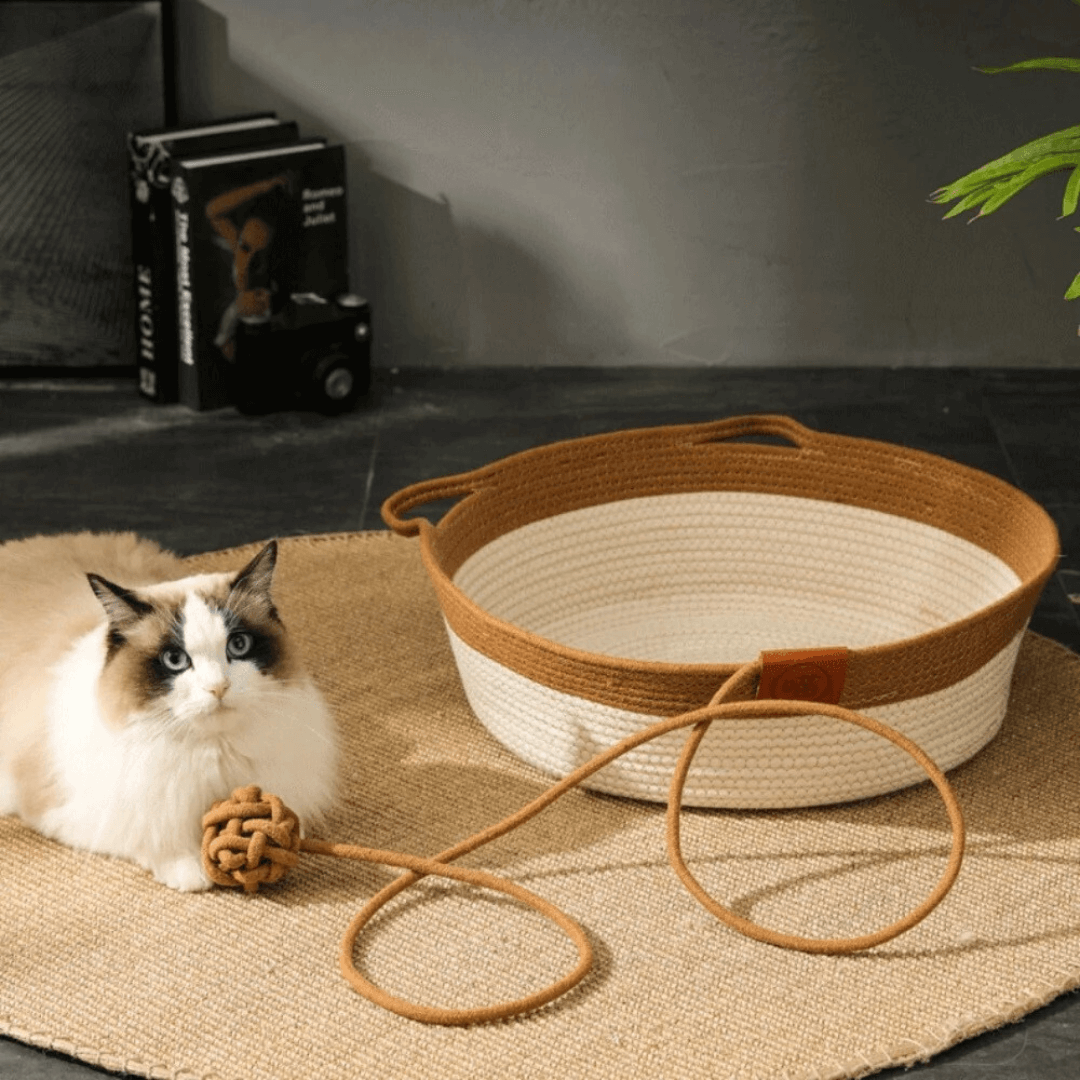 Lit douillet pour chat en coton - tissé à la main