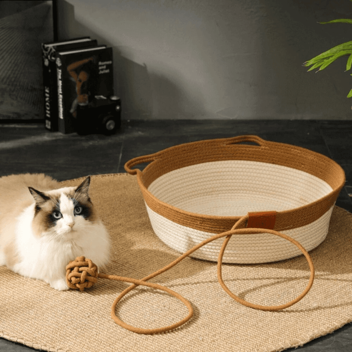 Lit douillet pour chat en coton - tissé à la main