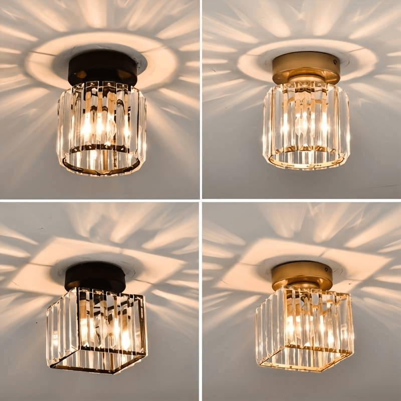 Plafonnier moderne en cristal, 20 cm, laiton