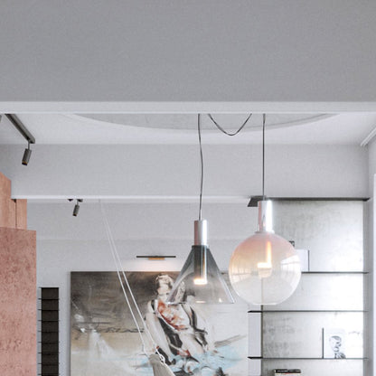 Elegante Pendelleuchte Glas & Metall