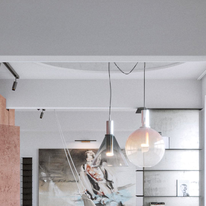 Elegante Pendelleuchte Glas & Metall
