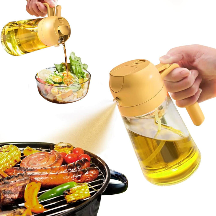 2-in-1 Ölsprüher & Spender, 470ml Glasflasche
