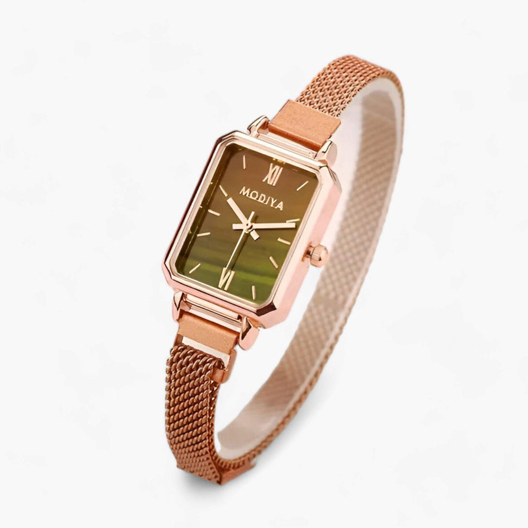 Quadratische Damenuhr mit Magnetarmband