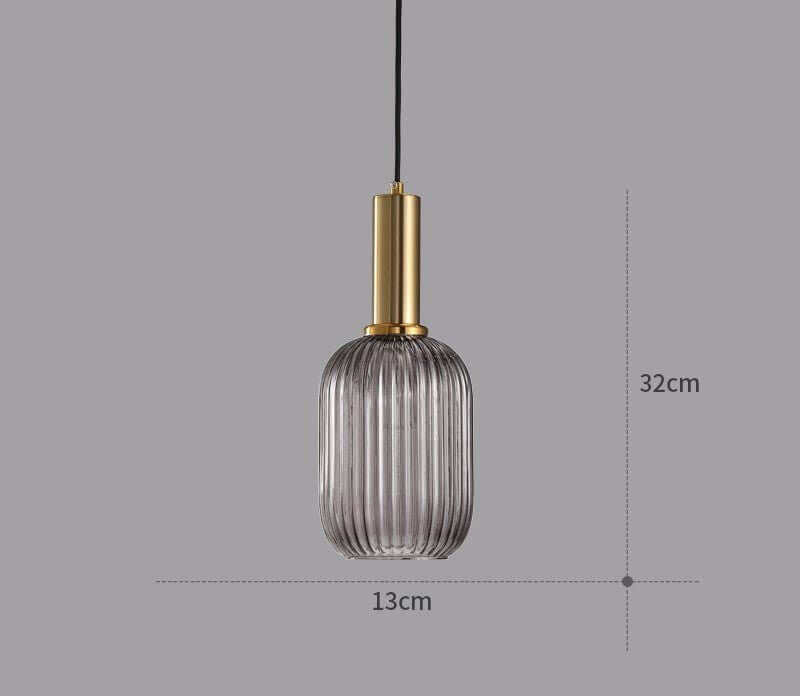Lampe à suspension rétro en verre coloré