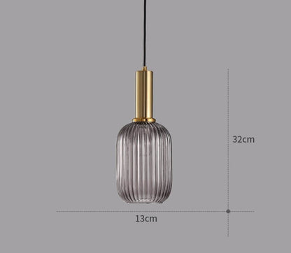 Lampe à suspension rétro en verre coloré